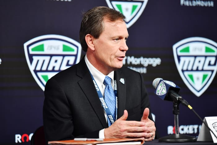 The Mid-American Conference's Jon Steinbrecher is one of many conference commissioners facing an existential crisis this year. Credit: Ken Blaze-USA TODAY Sports.